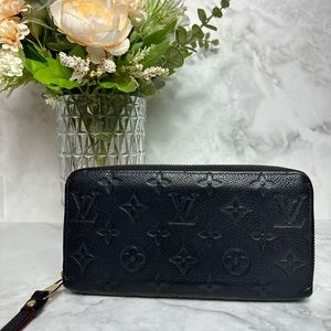 🔥 LOUIS VUITTON NAVY BLUE EMPRIENTE ZIPPY ZIP WALLET 🔥